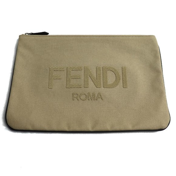 Fendi Beige Cotton clutch - Picture 1 of 6